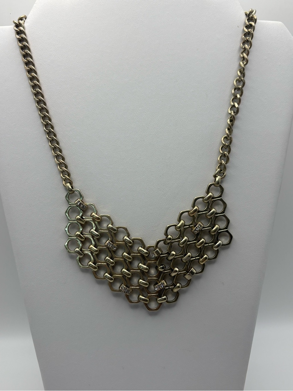 Kenneth Cole Gold-Tone Honeycomb Multi-Row Statement Necklace
